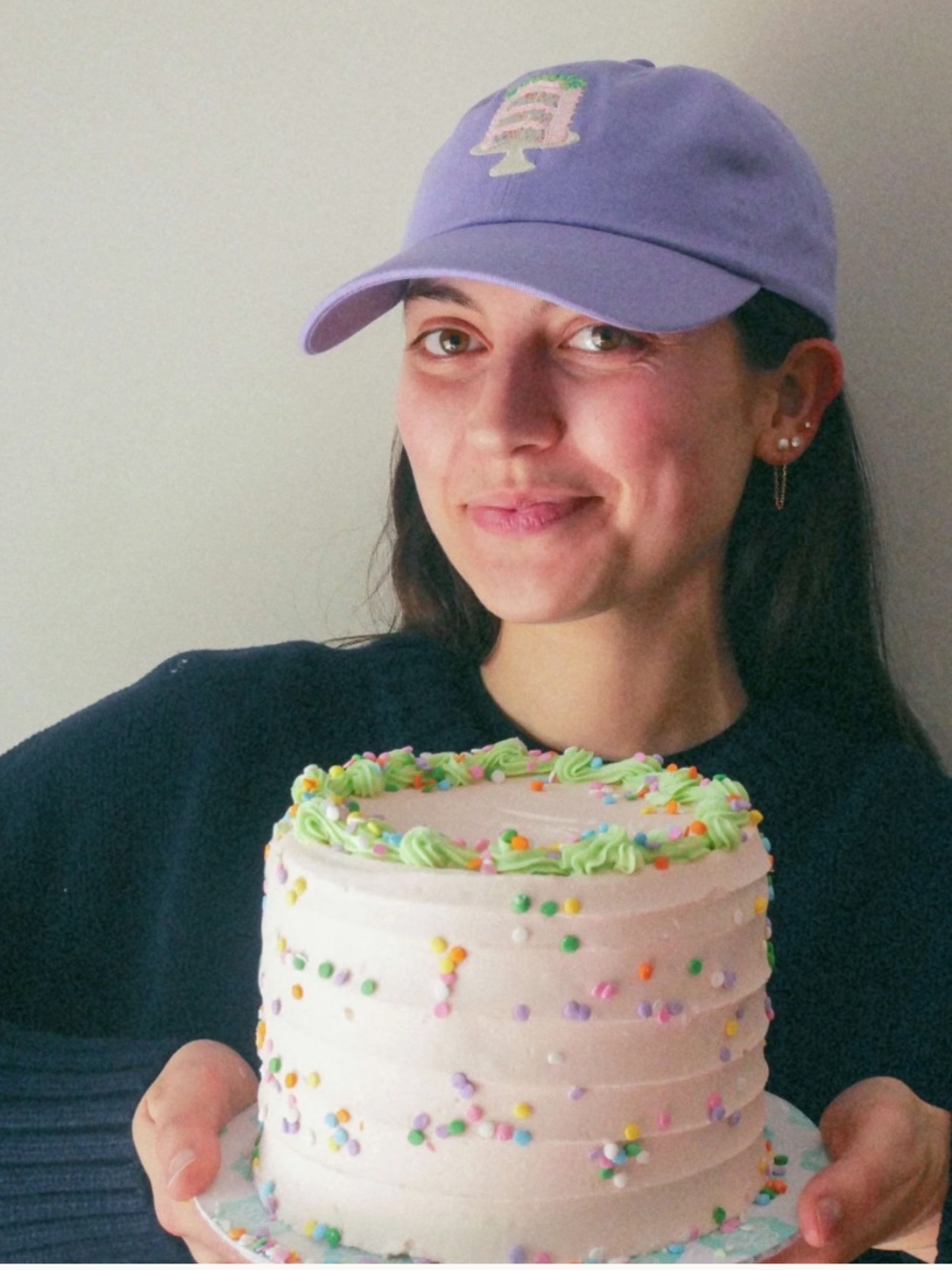 Jenny Lemons x Magnolia Bakery Confetti Cake Embroidered Cap, Periwinkle, EUC 🍋